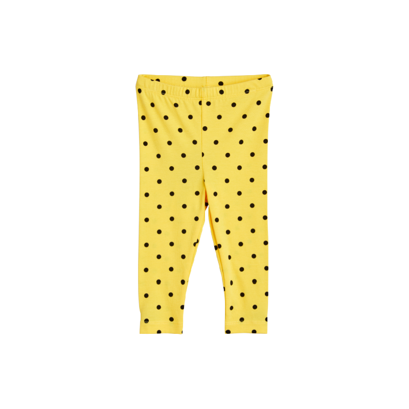 mini rodini polka dot aop baby leggings yellow