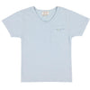 morley loyd cloud v neck tee in light blue with chest pocket. sustainable fashion available at kodomo boston. 