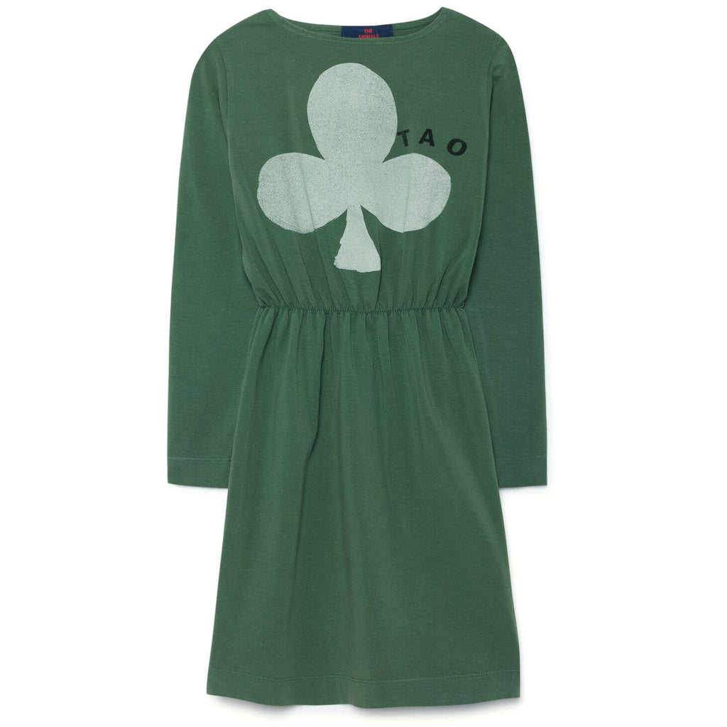 the animals observatory crab dress green white clover - kodomo