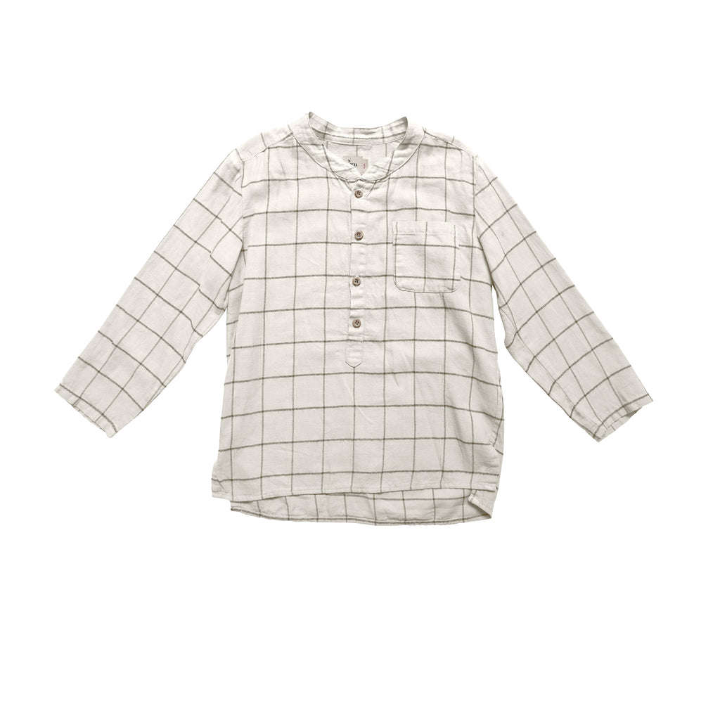 nico nico pema check henley cream, free shipping kodomo boston