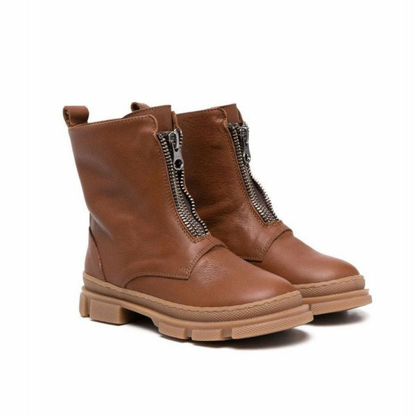 pepe vitello zipper boots cognac