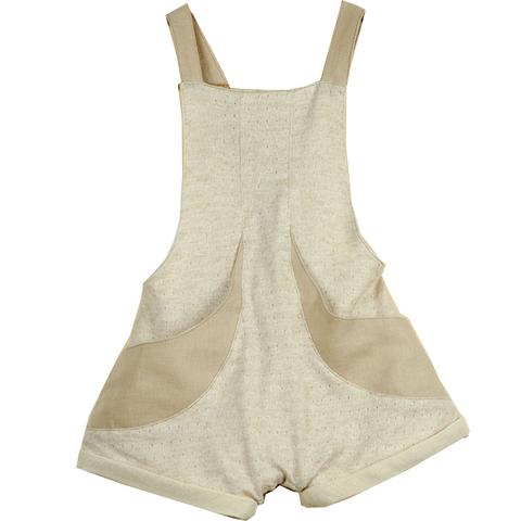 popelin beige fisherman's short dungarees - kodomo boston