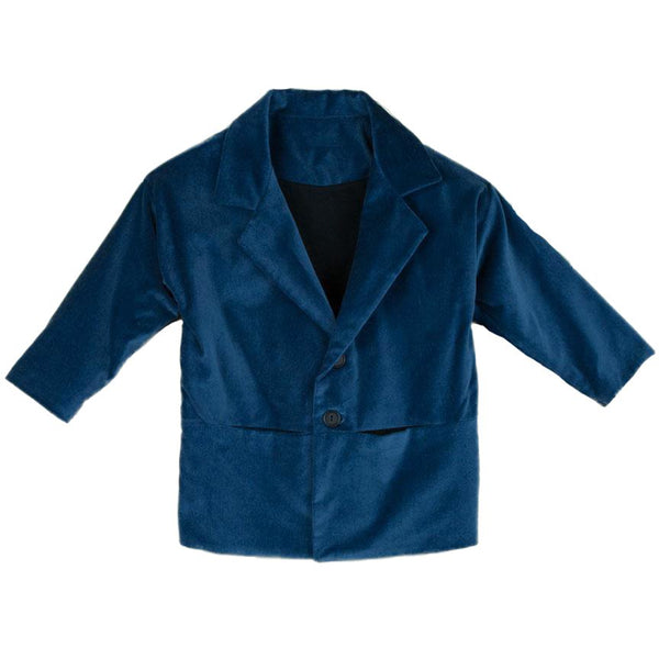 popelin blue coat with lapel