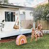 sunnylife inflatable rainbow sprinkler peachy pink, kid's outdoor activities toys