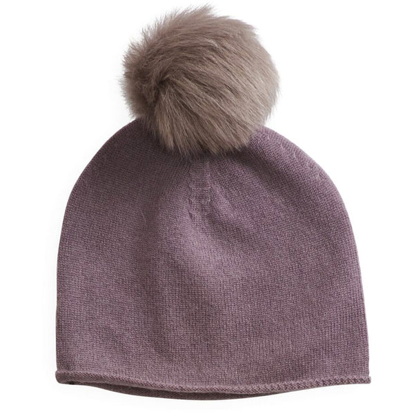 belle enfant hat with shearling pompom mauve - kodomo