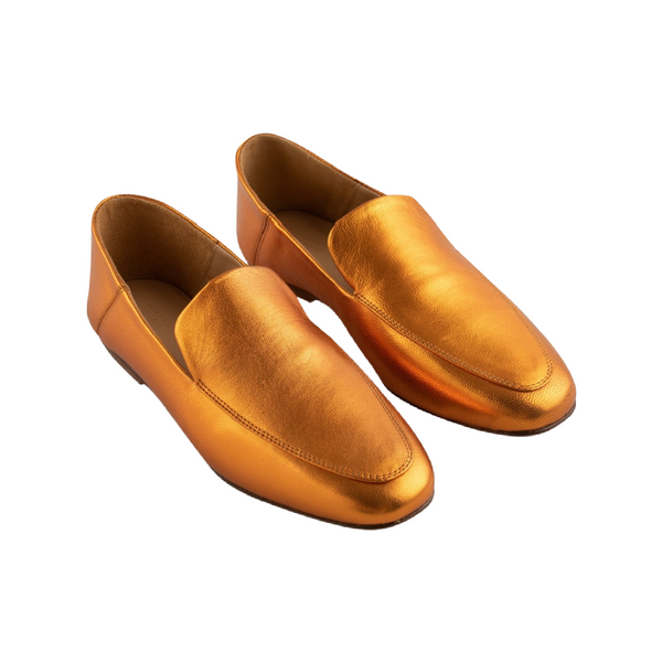 the tiny big sister loafers metallic almond