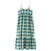 the tiny big sister check dress dark pistacchio/dark tea