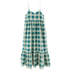 the tiny big sister check dress dark pistacchio/dark tea