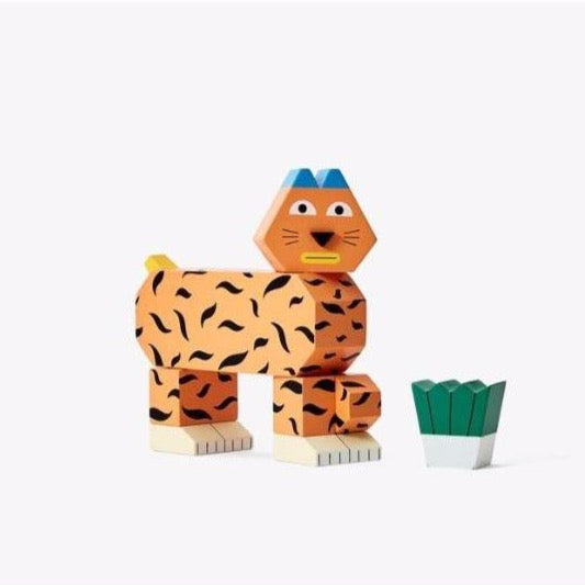 areaware block party - tiger, children's block toys