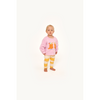 toddler wearing the tinycottons stripes baby pant light cream/yellow
