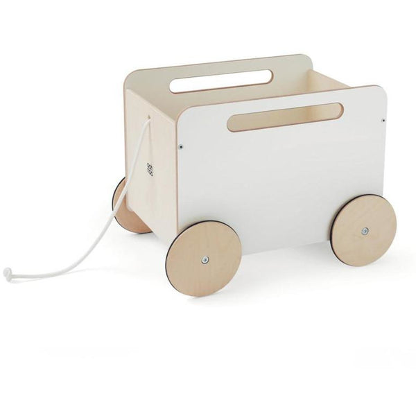 ooh noo white toy chest on wheels, kid's wooden storage furniture