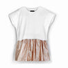 andorine two tone dress white/golden,  new spring summer girls playsuits and dress from andorine ss20 collection, kodomo boston, free shipping