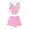 wauw capow by bang bang copenhagen frill playsuit pink separates front