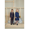 paade mode viscose skirt mira blue, girls bottoms, shiny texture navy with yellow