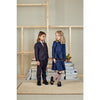 paade mode viscose skirt mira blue, girls bottoms, shiny texture navy with yellow