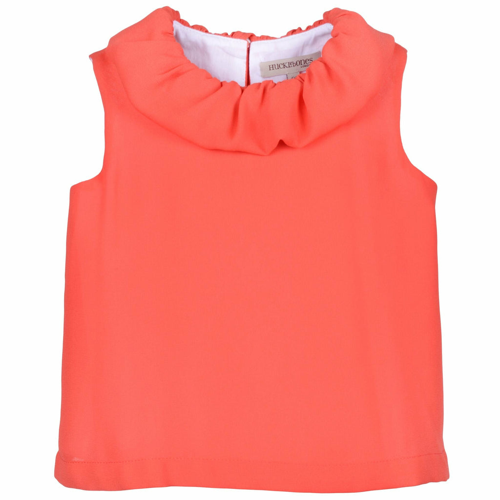 hucklebones ruffle shell top strawberry - easter outfits available at kodomo boston, free shipping