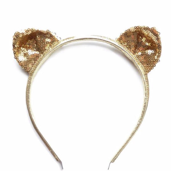 woodstock cat ears headband gold sequins - kodomo