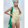 yporque retro gingham swimsuit yellow