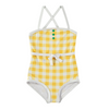 yporque retro gingham swimsuit yellow